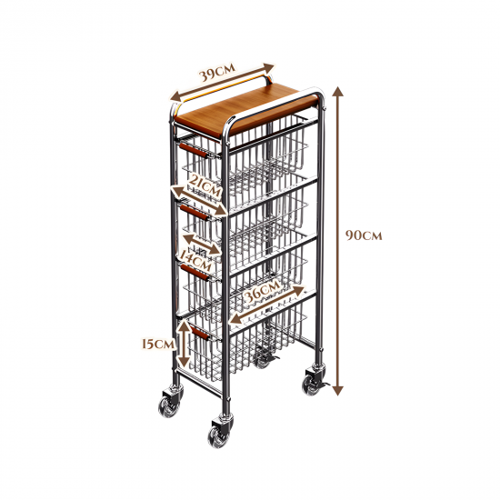 Metal Trolley 4 Layer